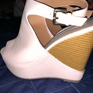 Blush open toed wedges
